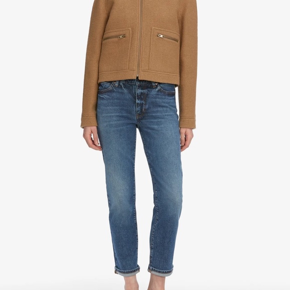 NWT Frame Denim The Borrowed Jeans Blue Size: 27 Mid-Rise, Straight - Picture 1 of 8